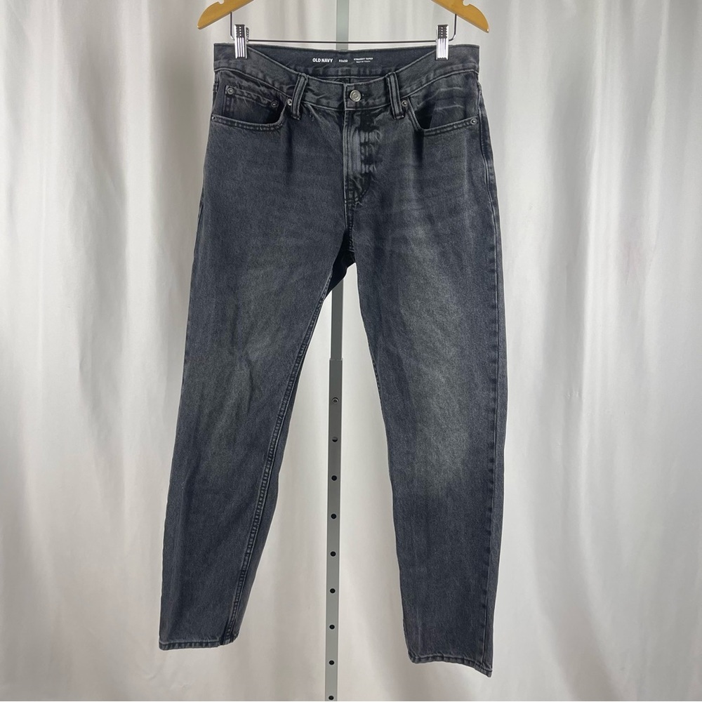 Old Navy Men's 33 X 32 Straight Taper Jeans Grunge Retro Rugged Outdoor Dark